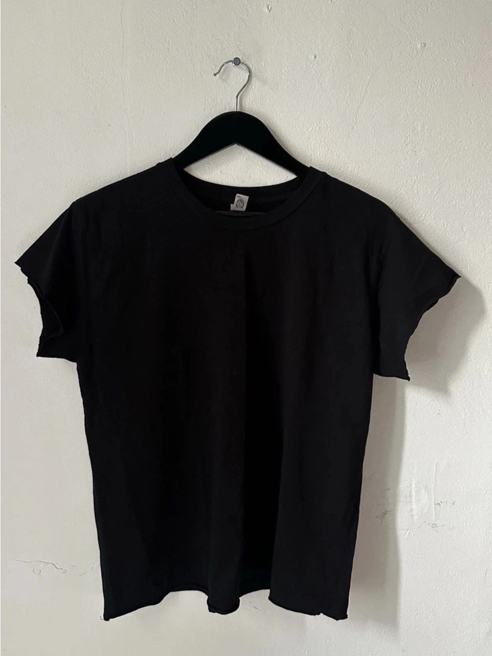 Los Angeles Apparel Women's Black Crew Neck Short Sleeve T-Shirt Made USA